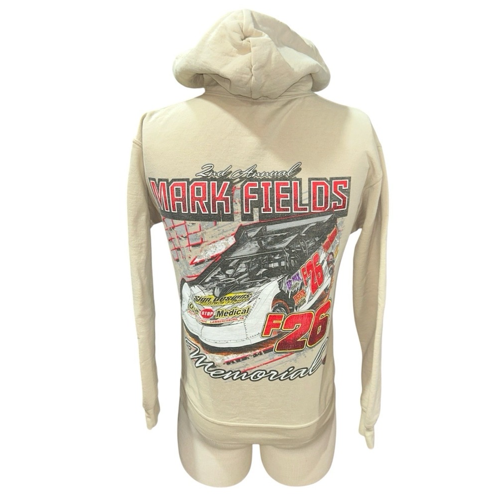 Gilden Racing Hoodie Small Mens Mark Fields Memorial F26‎ Beige Cars